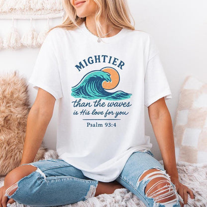 Mightier Than The Waves PNG, Psalm 93:4 - 300 DPI Design for T-Shirt