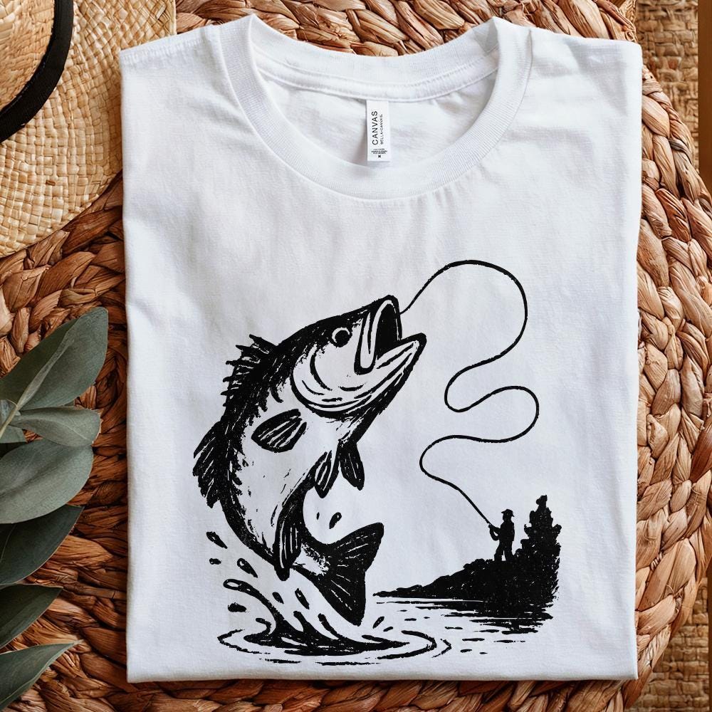 Large Mouth Bass PNG, Fishing Clipart - 300 DPI Design for T-Shirt