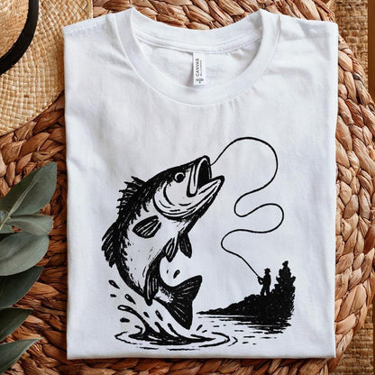 Large Mouth Bass PNG, Fishing Clipart - 300 DPI Design for T-Shirt