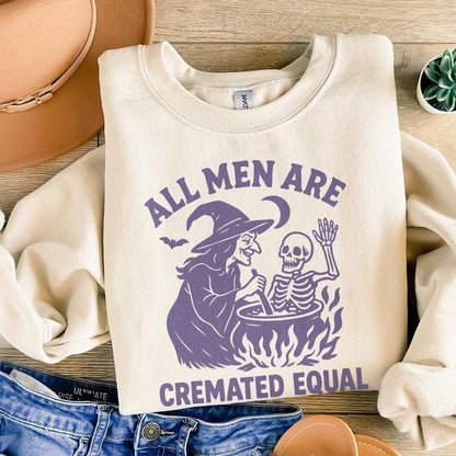 All Men Are Cremated Equal PNG, Witch Cauldron Skeleton - 300 DPI Design