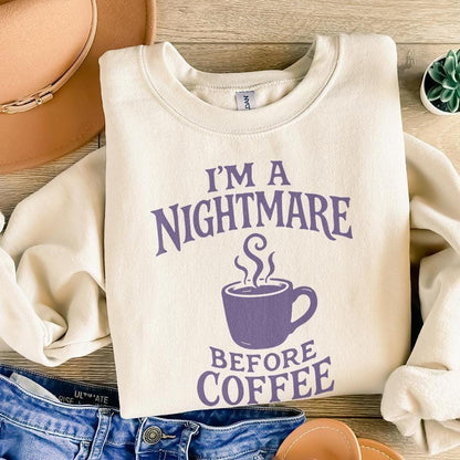 I'm A Nightmare Before Coffee PNG, Funny Coffee Lover Shirt - 300 DPI