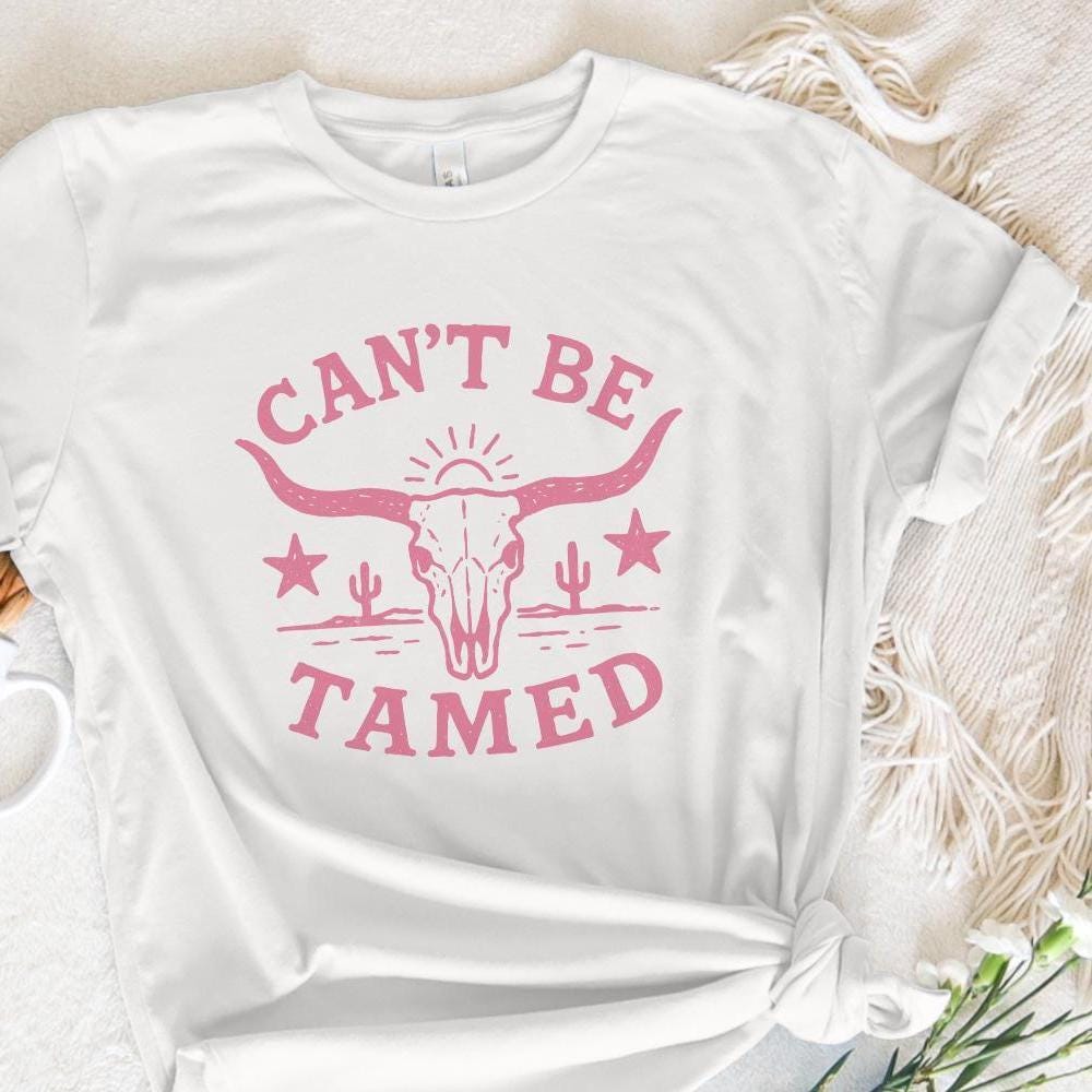 Can't Be Tamed PNG, Western Skull Digital Download - 300 DPI Design for