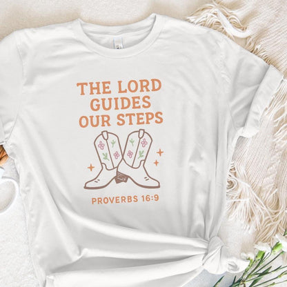 The Lord Guides Our Steps PNG, Proverbs 16:9 Western Boots Art - 300 DPI