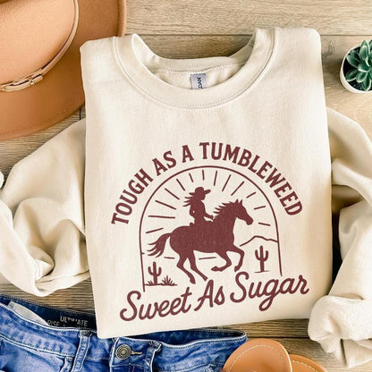 Tough As A Tumbleweed Sweet As Sugar PNG, Western Cowgirl Shirt - 300 DPI