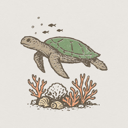 Sea Turtle PNG, Ocean Life Digital Download - 300 DPI Design for T-Shirt