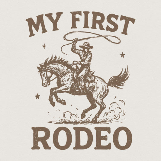 My First Rodeo PNG, Western Cowboy Shirt - 300 DPI Design for T-Shirt