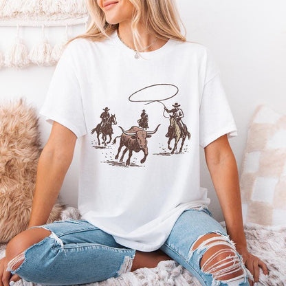 Western Rodeo PNG, Cowboy Lasso Digital Art - 300 DPI Design for T-Shirt