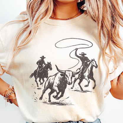 Digital Download Rodeo Cowboy PNG, Western Bull Riding Clipart - 300 DPI