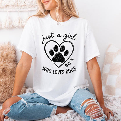 Just a Girl Who Loves Dogs PNG, Dog Lover Digital Design - 300 DPI Design