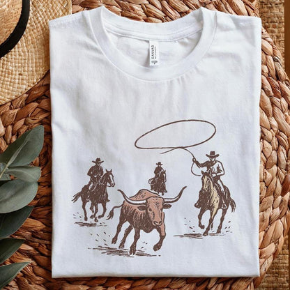 Western Rodeo PNG, Cowboy Lasso Digital Art - 300 DPI Design for T-Shirt