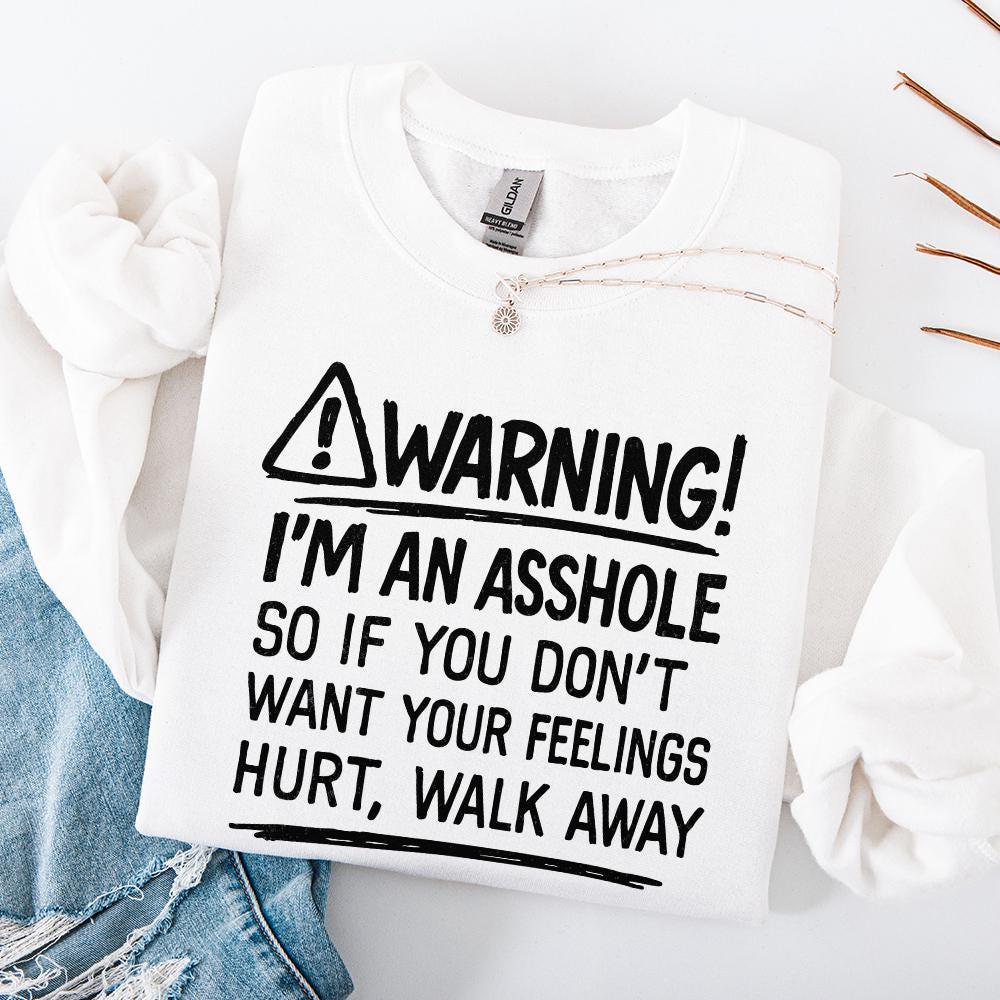 Warning I'm An Asshole PNG, Funny Quote Shirt Design - 300 DPI Design for