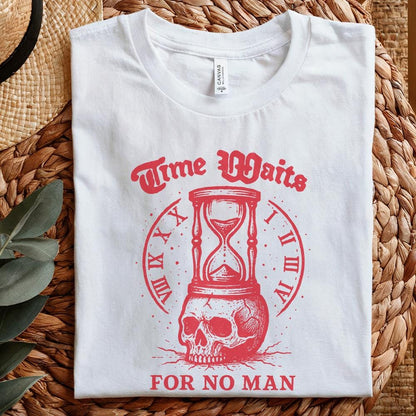 Time Waits For No Man PNG, Gothic Skull Art - 300 DPI Design for T-Shirt