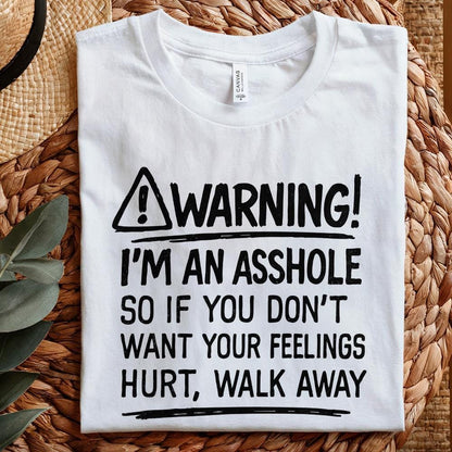 Warning I'm An Asshole PNG, Funny Quote Shirt Design - 300 DPI Design for