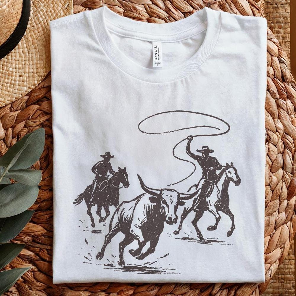 Digital Download Rodeo Cowboy PNG, Western Bull Riding Clipart - 300 DPI