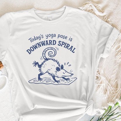 Today's Yoga Pose Is Downward Spiral PNG, Funny Opossum Yoga Design - 300