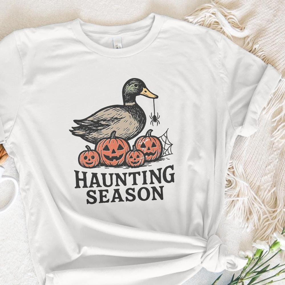 Haunting Season PNG, Duck Halloween Shirt - 300 DPI Design for T-Shirt