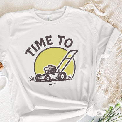 Time To Mow PNG, Lawn Mower Retro Design - 300 DPI Design for T-Shirt