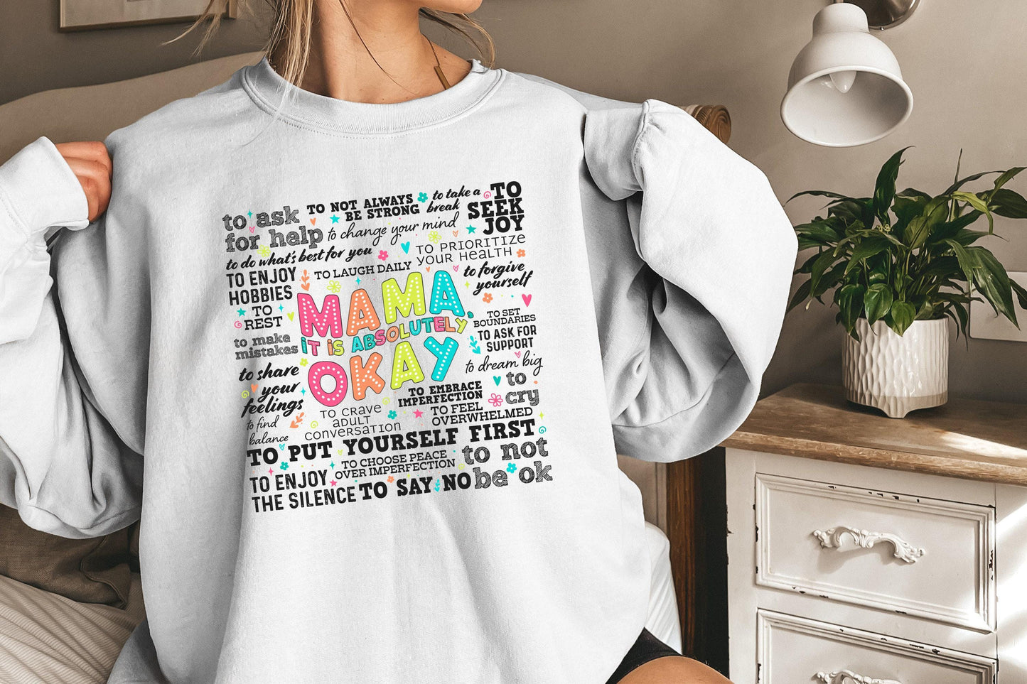 Mama It's Okay PNG Inspirational Mother's Day Quote, Mental Health