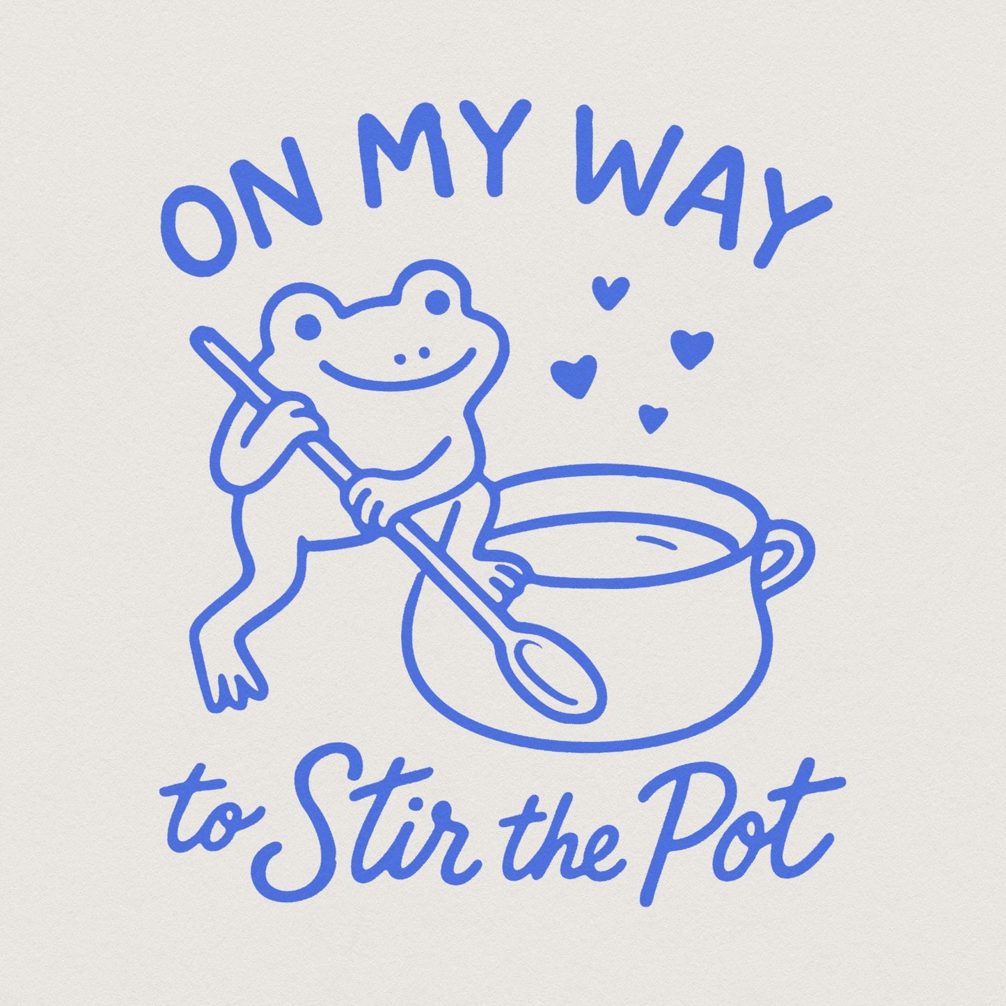 On My Way To Stir The Pot PNG, Funny Frog Digital Download - 300 DPI