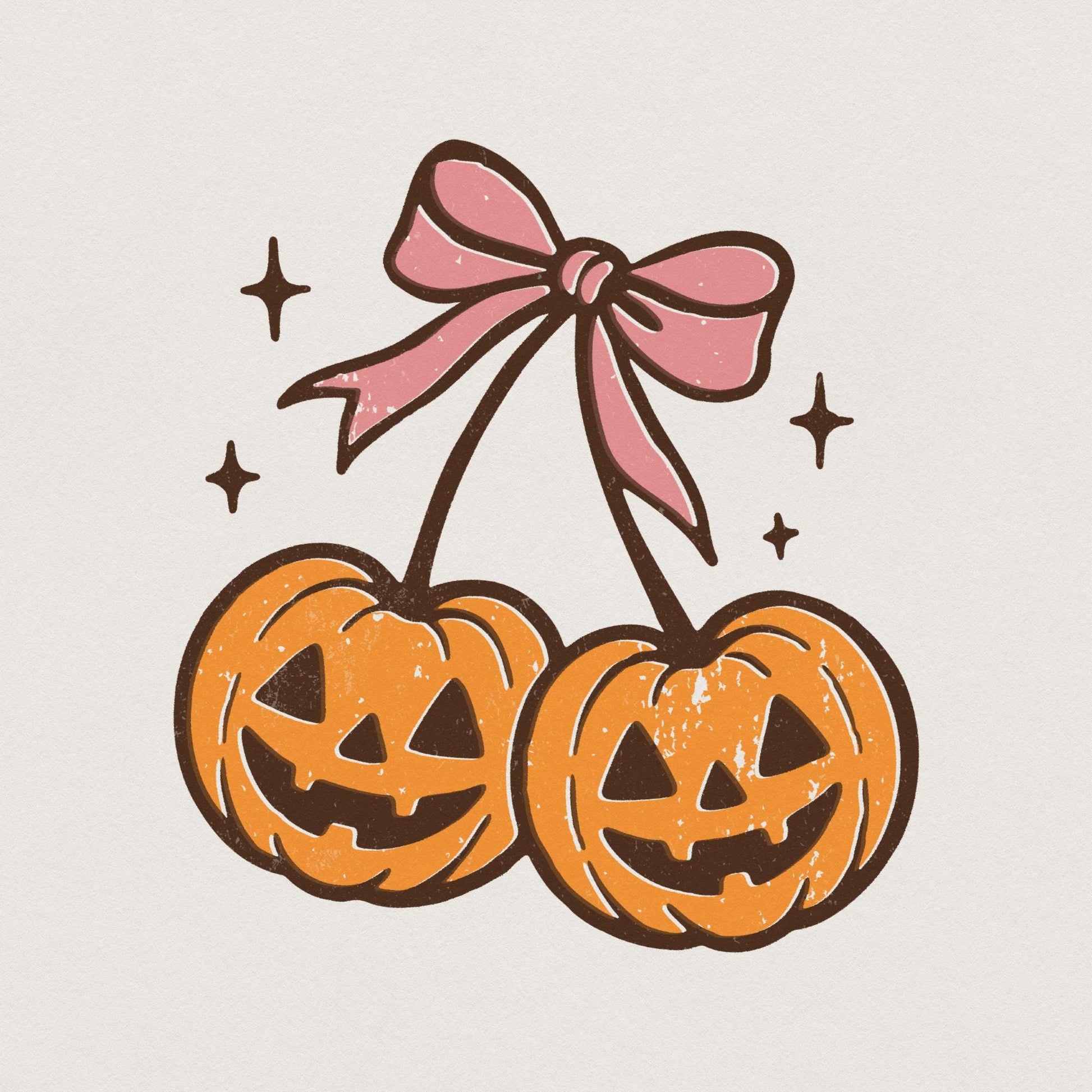 Double Pumpkin PNG, Halloween Clipart - 300 DPI Design for T-Shirt