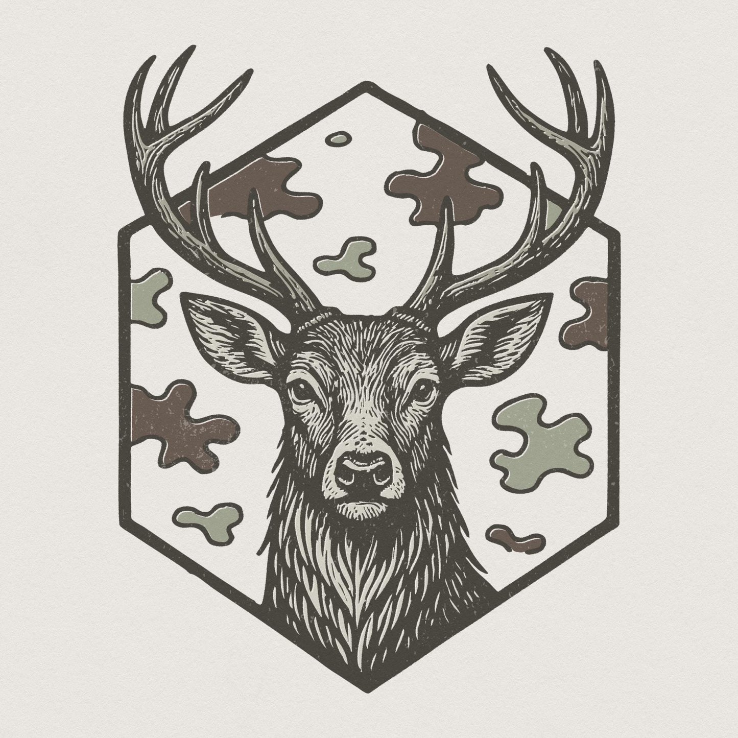Deer Head PNG, Woodland Animal Clipart - 300 DPI Design for T-Shirt