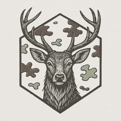 Deer Head PNG, Woodland Animal Clipart - 300 DPI Design for T-Shirt
