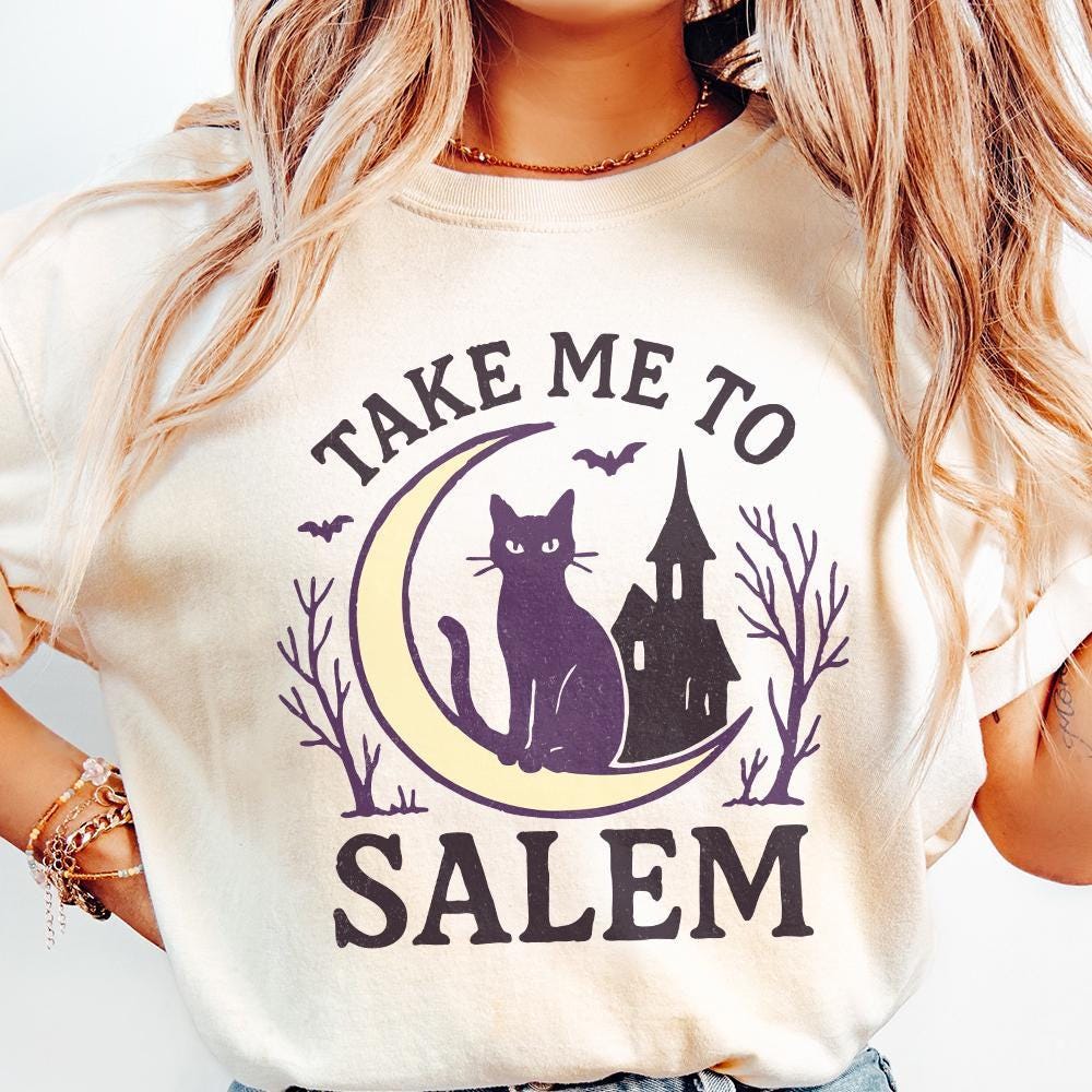 Take Me To Salem PNG, Witchy Cat Halloween Digital Art - 300 DPI Design