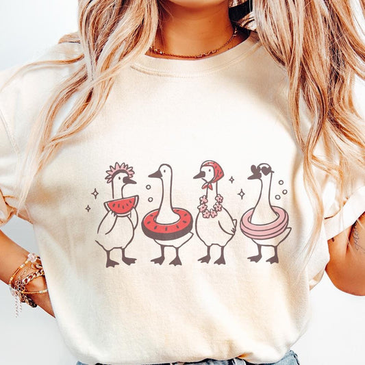 Watermelon Goose PNG, Funny Goose Digital Download - 300 DPI Design for