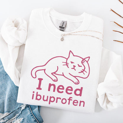 I Need Ibuprofen PNG, Funny Cat Digital Download - 300 DPI Design for