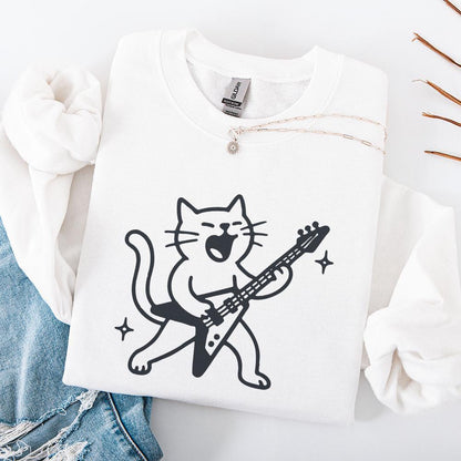 Rocking Cat PNG, Funny Digital Download - 300 DPI Design for T-Shirt