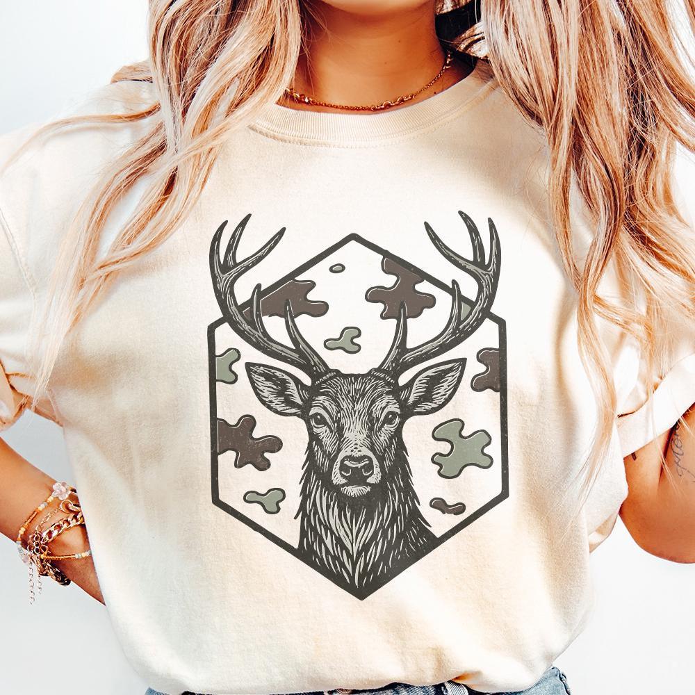 Deer Head PNG, Woodland Animal Clipart - 300 DPI Design for T-Shirt