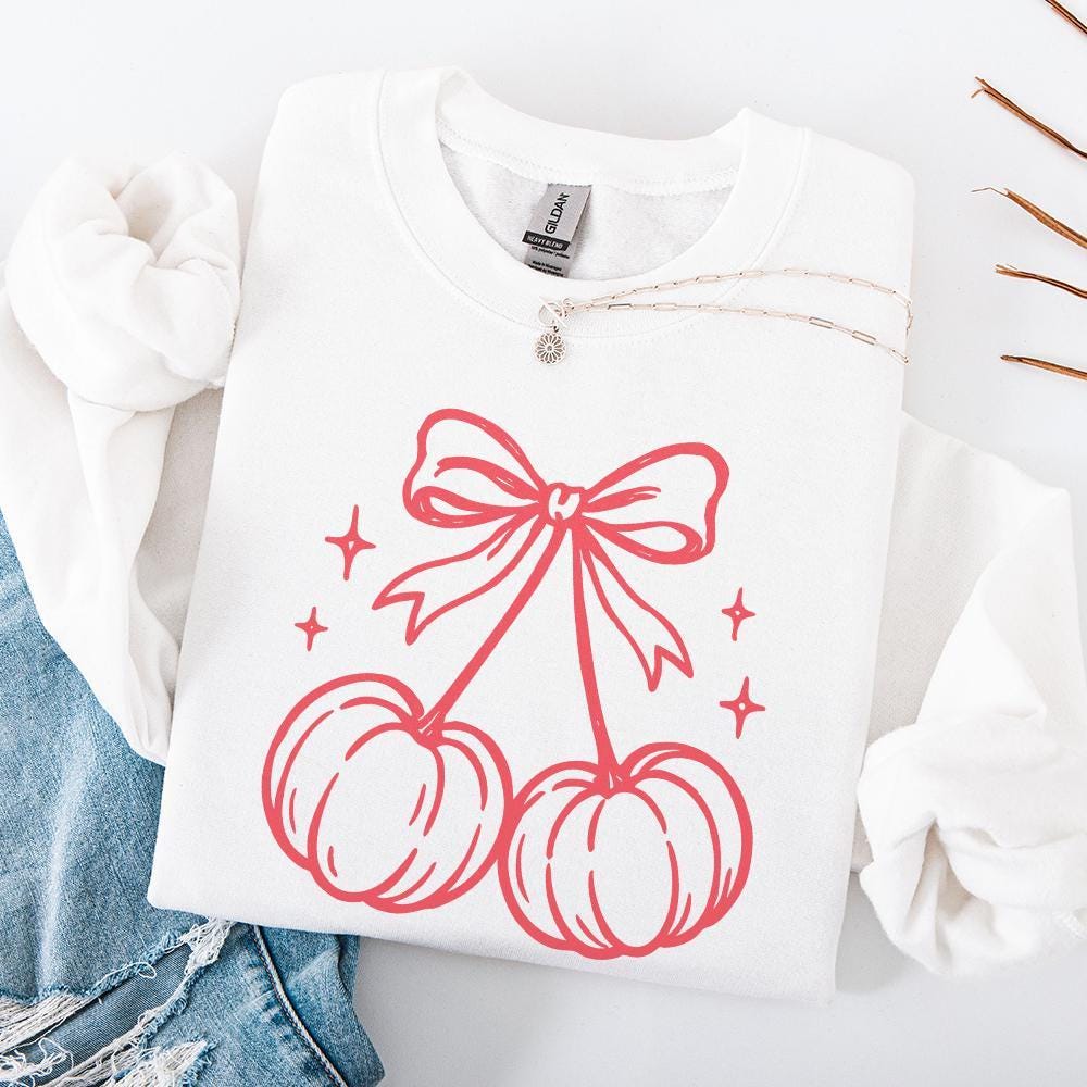 Cherry Bow PNG, Cute Cherry Digital Download PNG for T-Shirts - 300 DPI
