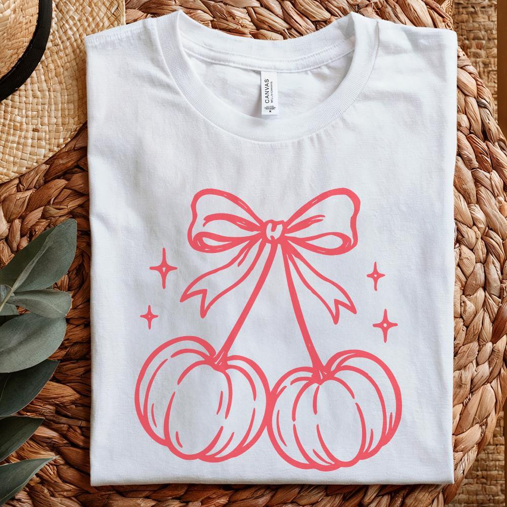 Cherry Bow PNG, Cute Cherry Digital Download PNG for T-Shirts - 300 DPI