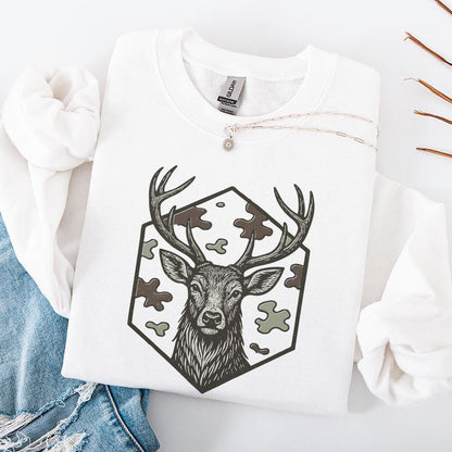 Deer Head PNG, Woodland Animal Clipart - 300 DPI Design for T-Shirt