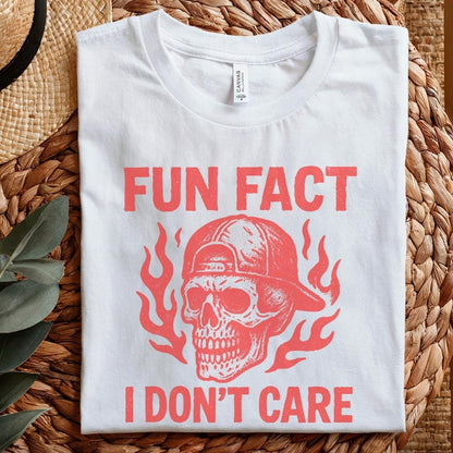 Fun Fact I Don't Care PNG, Sarcastic Skull Shirt Digital Download - 300
