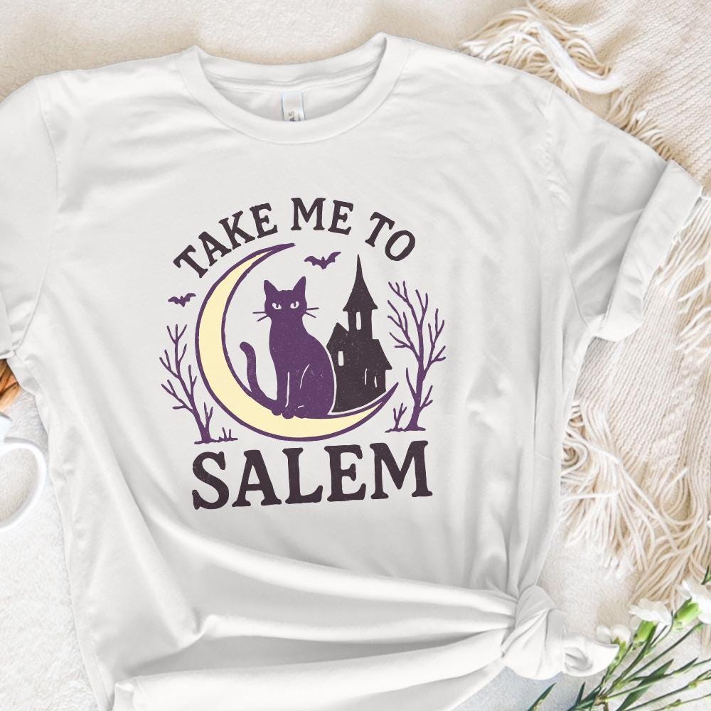 Take Me To Salem PNG, Witchy Cat Halloween Digital Art - 300 DPI Design