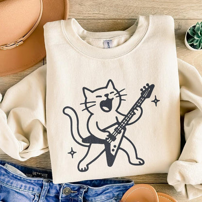 Rocking Cat PNG, Funny Digital Download - 300 DPI Design for T-Shirt