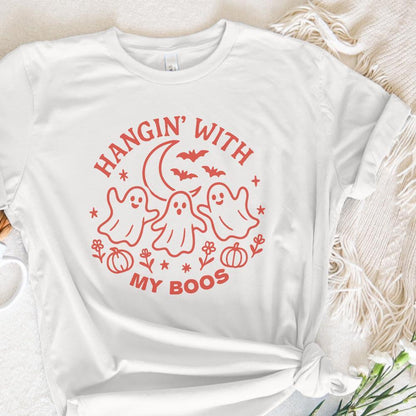 Hangin’ With My Boos PNG, Funny Ghost Halloween Shirt - 300 DPI Design