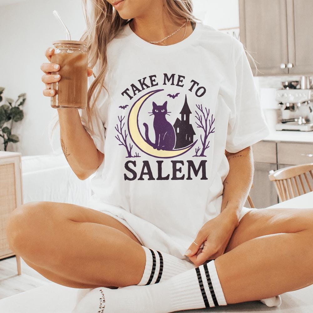 Take Me To Salem PNG, Witchy Cat Halloween Digital Art - 300 DPI Design
