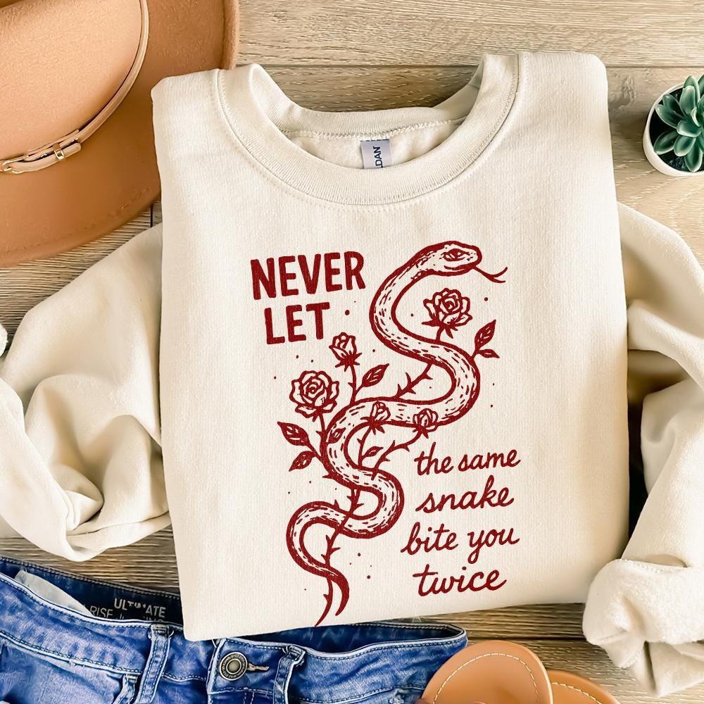 Never Let The Same Snake Bite You Twice PNG, Motivational Quote Tee - 300