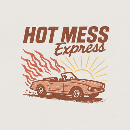 Hot Mess Express PNG, Retro Car Shirt - 300 DPI Design for T-Shirt