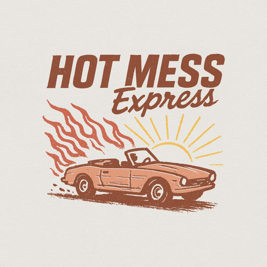 Hot Mess Express PNG, Retro Car Shirt - 300 DPI Design for T-Shirt