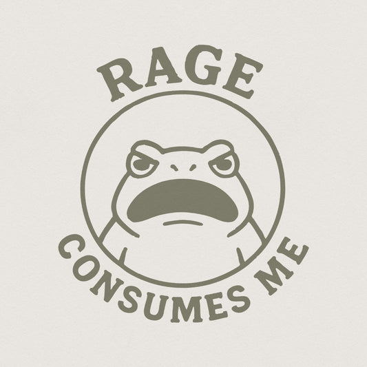 Rage Consumes Me PNG, Funny Frog Digital Download - 300 DPI Design for