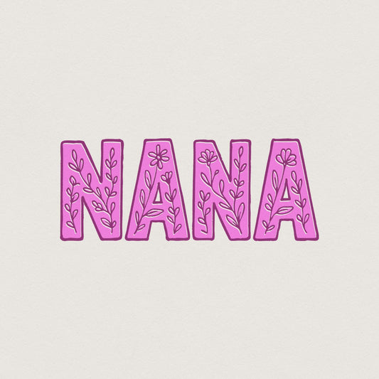 Nana PNG, Floral Nana - 300 DPI Design for T-Shirt