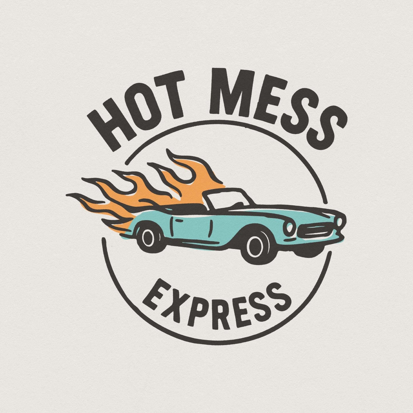 Hot Mess Express PNG, Funny Retro Car PNG - 300 DPI Design for T-Shirt