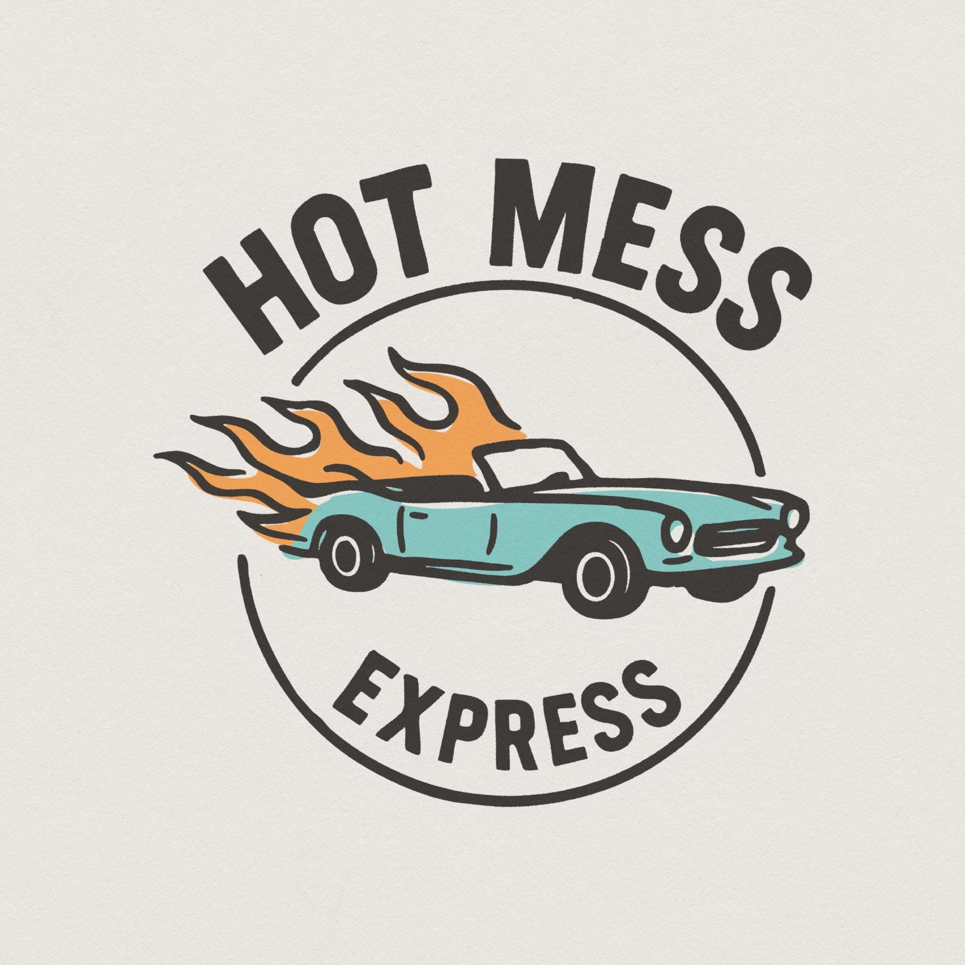 Hot Mess Express PNG, Funny Retro Car PNG - 300 DPI Design for T-Shirt