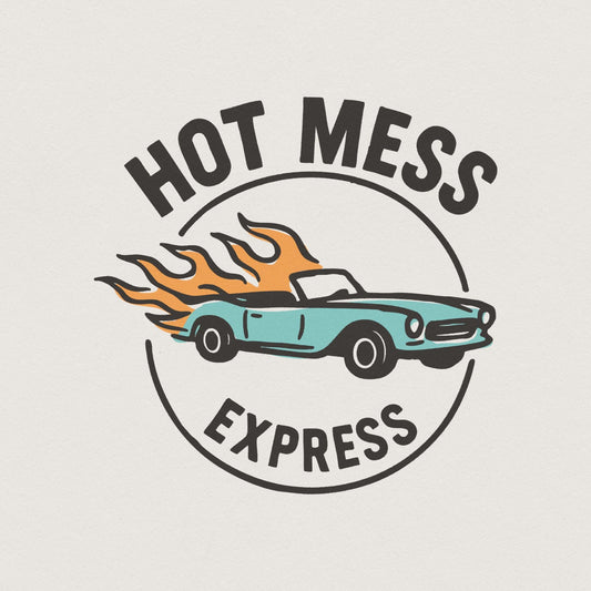 Hot Mess Express PNG, Funny Retro Car PNG - 300 DPI Design for T-Shirt