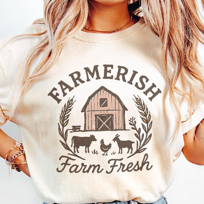 Farmerish Farm Fresh PNG, Barn Animal Digital Download - 300 DPI Design