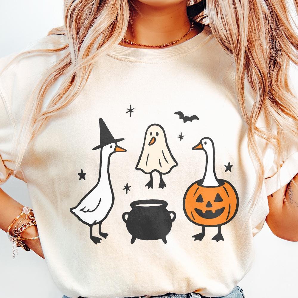 Halloween Goose PNG, Witch Goose - 300 DPI Design for T-Shirt