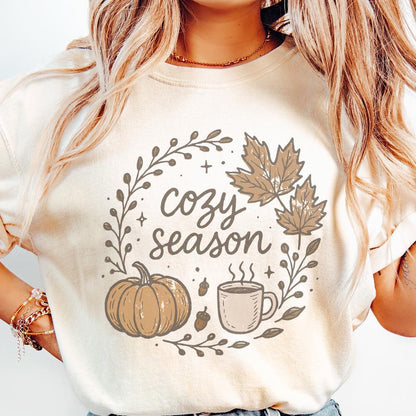 Cozy Season PNG Digital Download, Autumn Fall Shirt Design - 300 DPI
